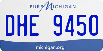 MI license plate DHE9450