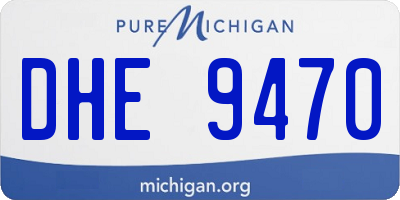 MI license plate DHE9470