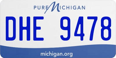 MI license plate DHE9478