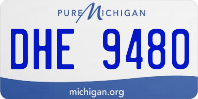 MI license plate DHE9480