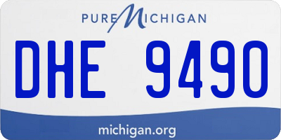 MI license plate DHE9490