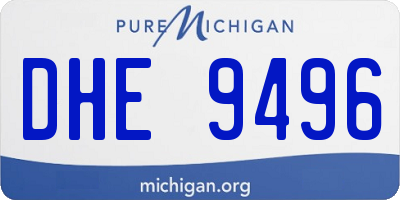 MI license plate DHE9496