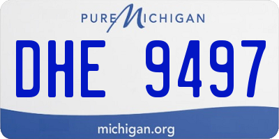 MI license plate DHE9497