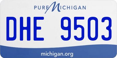 MI license plate DHE9503