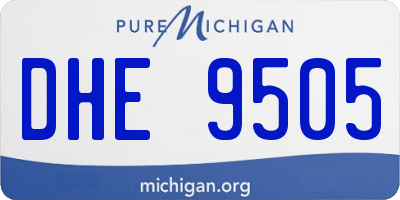 MI license plate DHE9505