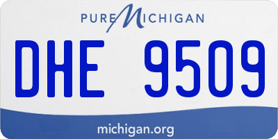 MI license plate DHE9509