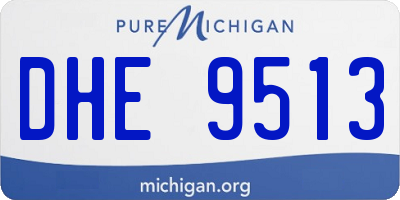 MI license plate DHE9513
