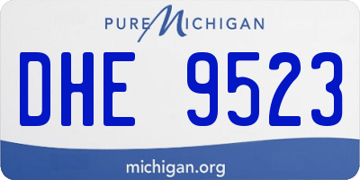 MI license plate DHE9523