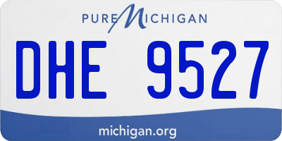 MI license plate DHE9527