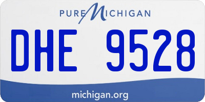 MI license plate DHE9528