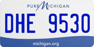 MI license plate DHE9530
