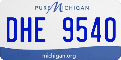 MI license plate DHE9540