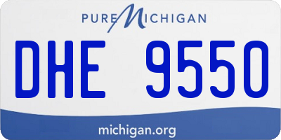 MI license plate DHE9550