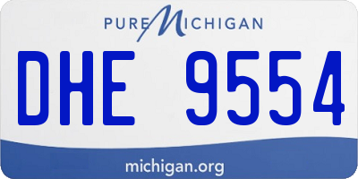MI license plate DHE9554