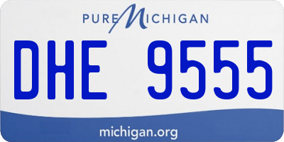 MI license plate DHE9555