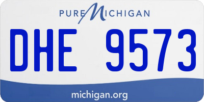 MI license plate DHE9573