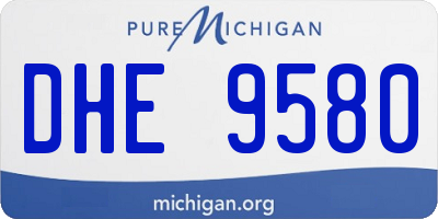 MI license plate DHE9580