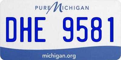MI license plate DHE9581