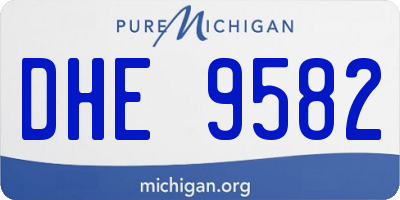 MI license plate DHE9582