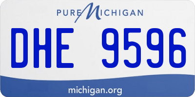 MI license plate DHE9596