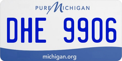 MI license plate DHE9906