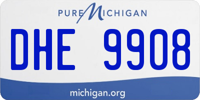 MI license plate DHE9908