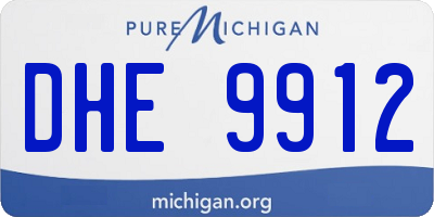 MI license plate DHE9912