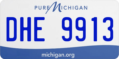 MI license plate DHE9913