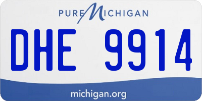 MI license plate DHE9914