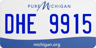 MI license plate DHE9915