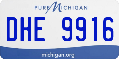MI license plate DHE9916