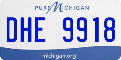 MI license plate DHE9918