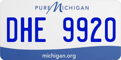 MI license plate DHE9920
