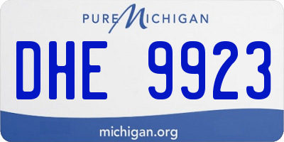 MI license plate DHE9923
