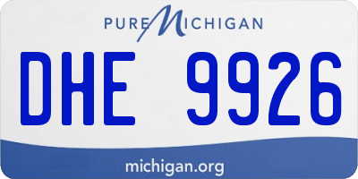 MI license plate DHE9926