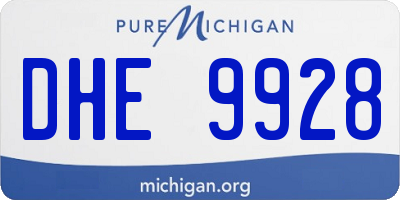 MI license plate DHE9928