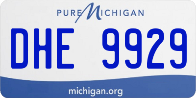 MI license plate DHE9929