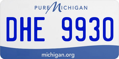 MI license plate DHE9930