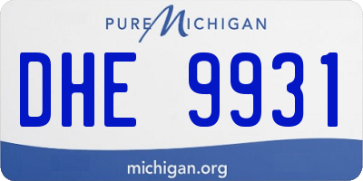 MI license plate DHE9931