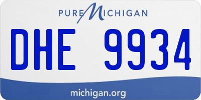 MI license plate DHE9934