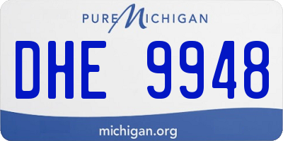 MI license plate DHE9948