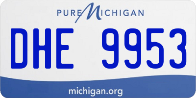 MI license plate DHE9953