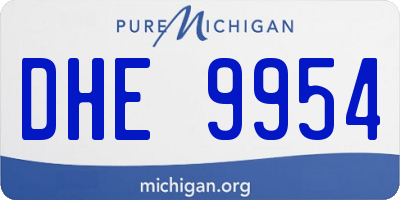 MI license plate DHE9954