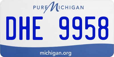 MI license plate DHE9958