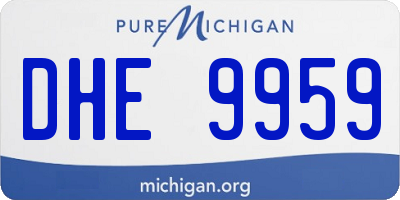 MI license plate DHE9959