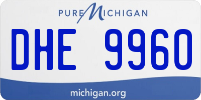 MI license plate DHE9960