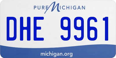 MI license plate DHE9961