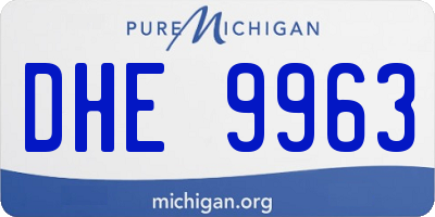 MI license plate DHE9963