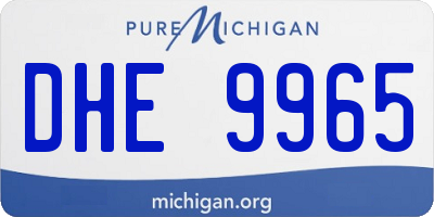 MI license plate DHE9965