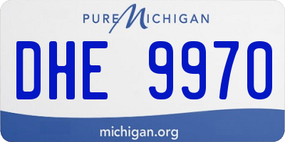 MI license plate DHE9970